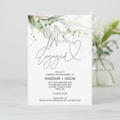 エレガントなグリーンのユーカリ　婚約のお知らせ 招待状 (スタンド正面)