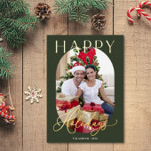 エレガントなグリーンの写真 ゴールド 箔シーズンカード