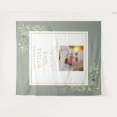 エレガントなグリーンの写真 葬儀 追悼サービス タペストリー (正面(横))