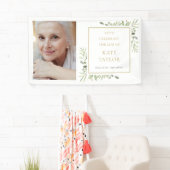 エレガントなグリーンの写真 葬儀 追悼サービス 横断幕 (インサイチュ)