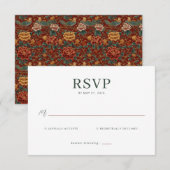 エレガントなグリーンの出欠確認カード 出欠カード (正面/裏面)