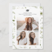 エレガントなグリーンの卒業パーティー 招待状 (裏面)