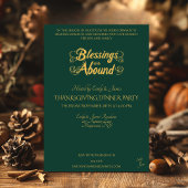 エレガントなグリーンの感謝祭 ゴールドの豊穣の角 招待状