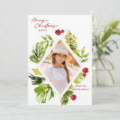 エレガントなグリーンの植物写真 シーズンカード (スタンド正面)