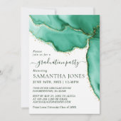 エレガントなグリーンの水彩画 卒業式 招待状 (正面)