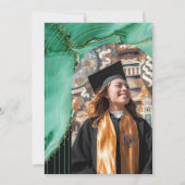 エレガントなグリーンの水彩画 卒業式 招待状 (裏面)