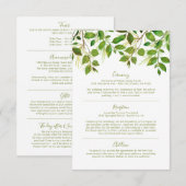 エレガントなグリーンの牧場での結婚式情報 エンクロージャーカード (正面/裏面)