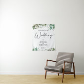 エレガントなグリーンの結婚式 ウェルカム タペストリー (インサイチュ)