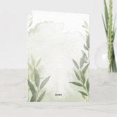 エレガントなグリーンの花の感謝カード サンキューカード (裏面)