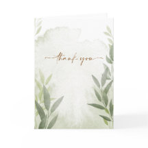 エレガントなグリーンの花の感謝カード