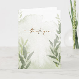 エレガントなグリーンの花の感謝カード サンキューカード