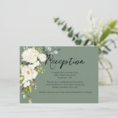 エレガントなグリーンの花の水彩ウェルカムカード 招待状 (スタンド正面)