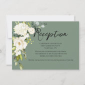 エレガントなグリーンの花の水彩ウェルカムカード 招待状 (正面)