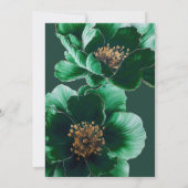 エレガントなグリーンの花の生命のお祝い 招待状 (裏面)