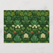 エレガントなグリーンの花卉ボタニカル エンクロージャーカード (裏面)