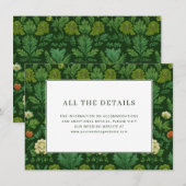 エレガントなグリーンの花卉ボタニカル エンクロージャーカード (正面/裏面)
