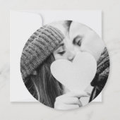 エレガントなグリーンの葉の写真 ウェディング サークル 招待状 (裏面)