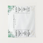 エレガントなグリーンの葉の花卉 フォトブースの背景 タペストリー (正面)