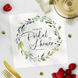 エレガントなグリーンの ブライダルシャワー スタンダードカクテルナプキン