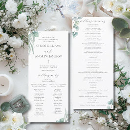 エレガントなグリーンを使ったカトリック結婚式ミサプログラム