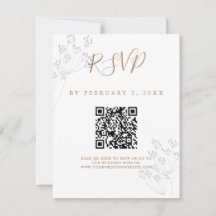 エレガントなグリーンウェディングのスキャンコードRSVP