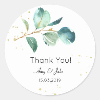 エレガントなグリーンウェディングサンクス タグ