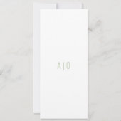 エレガントなグリーンウェディングメニュー | スクリプトフォント 招待状 (裏面)