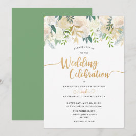 エレガントなグリーンウェディング セレブレーション 招待状