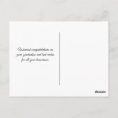 エレガントなグリーンゴールドのキャップ おめでとうございます 卒業おめでとう ポストカード (裏面)