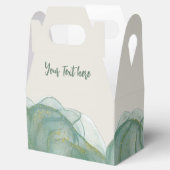 エレガントなグリーンゴールドのグリッター - ロゴ + 名入れ可能 フェイバーボックス (オープン)