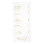 エレガントなグリーンゴールドビューティーサロン料金表 ラックカード (裏面)