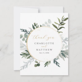 エレガントなグリーンゴールド サンキューカード