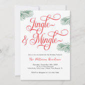 エレガントなグリーンジングル＆ミンゲルクリスマスパーティー 招待状 (正面)