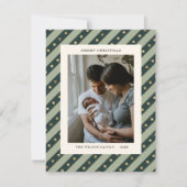 エレガントなグリーンスターのホリデー写真カード シーズンカード (正面)