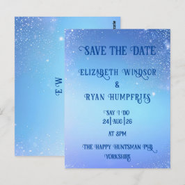 エレガントなグリーンスパークルデザイン ウェディング用 ポストカード