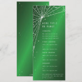 エレガントなグリーンダイヤモンドスパイダーウェブ フラット 4コース メニュー (正面/裏面)