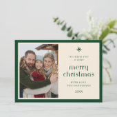 エレガントなグリーンチェックのタートルンチックなフラットカード シーズンカード (スタンド正面)