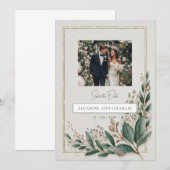 エレガントなグリーンナリー セーブ・ザ・デート ご案内 (正面/裏面)