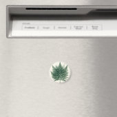 エレガントなグリーンファーンの葉の植物画 マグネット (インサイチュ (食洗機))