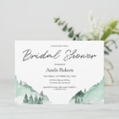 エレガントなグリーンフォレストマウンテン ブライダルシャワー 招待状 (スタンド正面)