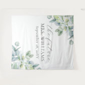 エレガントなグリーンフューチャーミセスフォトブースの背景 タペストリー (正面(横))