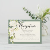 エレガントなグリーンフラワーの水彩ウェルカムカード 招待状 (スタンド正面)