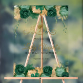 エレガントなグリーンフラワービクトリアンブライダルシャワー アクリルサイン (ニュートラル)