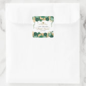 エレガントなグリーンフラワービクトリアンブライダルシャワー スクエアシール (バッグ)