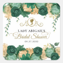 エレガントなグリーンフラワービクトリアンブライダルシャワー