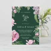 エレガントなグリーンフローラルガーデンウェディング 招待状 (スタンド正面)