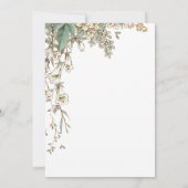 エレガントなグリーンフローラルスクリプトウェディング セーブザデート (裏面)