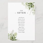 エレガントなグリーンフローラル シーティングプラン テーブルナンバー (正面)