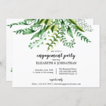 エレガントなグリーンボタニカルウェディングエンゲージメントパーティー