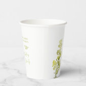 エレガントなグリーンボタニカルウォーターカラー30歳の誕生日 紙コップ (右)